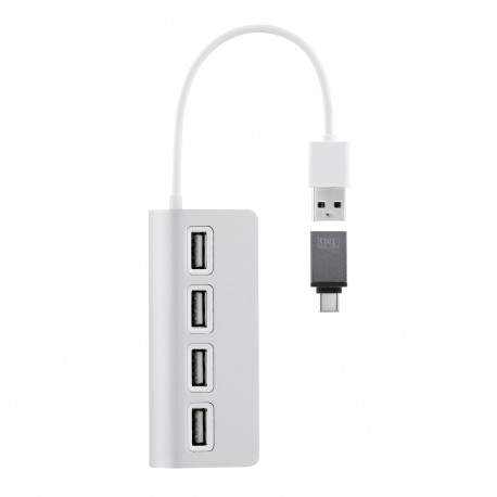 Hub 4 ports USB 2.0 self-powered.Compatible PC / MAC -