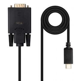 Nanocable Cable Conversor USB-C/M a VGA/M, 1.8 m, Negro