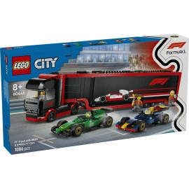 Lego city formula 1 camión con coches de f1 rb20 y amr24 - 60445