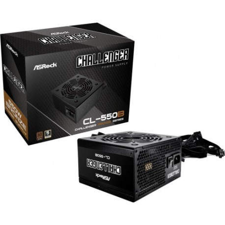 FUENTE ALIMENTACION ASROCK CL-550B,PSU,550W,80 PLUS BRONZE,120MM,ACTIVE PFC,PCI-E (6+2 pin)x4,SATA (5 pin)x4