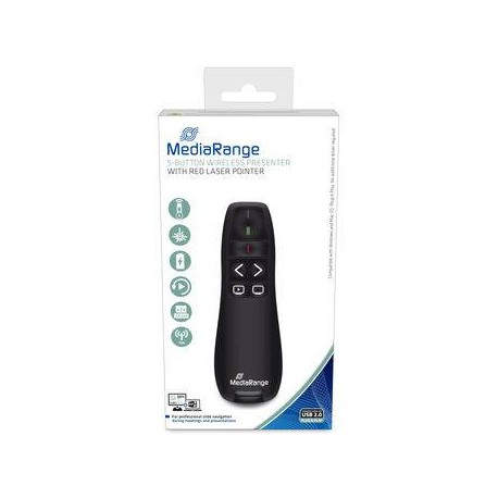 MediaRange MROS220 apuntador inalámbricos RF Negro