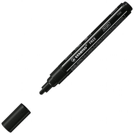 STABILO FREE Acrylic marcador 1 pieza(s) Punta redonda Negro