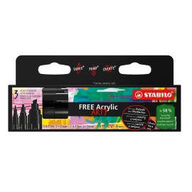 STABILO FREE Acrylic marcador 3 pieza(s) Negro