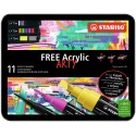 STABILO FREE Acrylic marcador 11 pieza(s) Negro, Azul, Carmín, Gris Oscuro, Verde, Lila