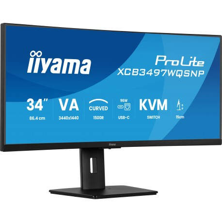 iiyama ProLite XCB3497WQSNP-B1 pantalla para PC 86,4 cm (34'') 3440 x 1440 Pixeles UltraWide Quad HD LED Negro